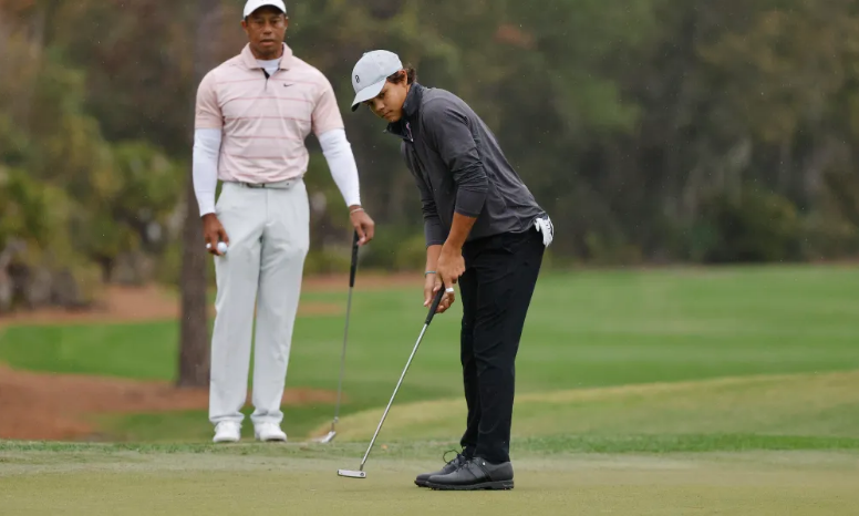 Tiger Woods and Charlie Woods